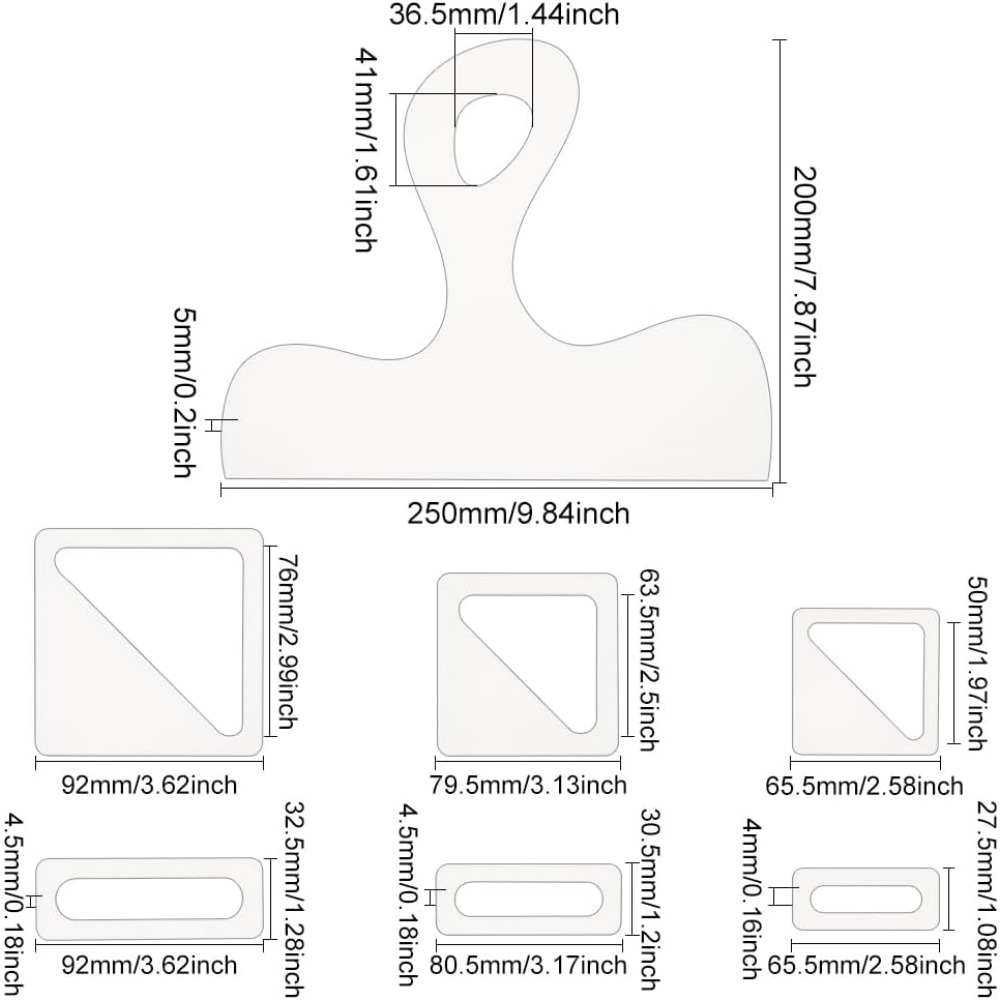 7Pcs Charcuterie Template Acry - Woodworking Essentials 评论和价格