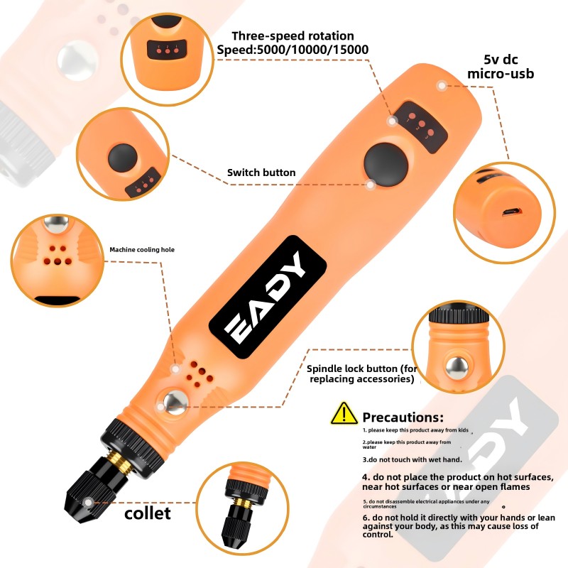 USB Cordless Rotary Tool Kit – - Woodworking Essentials 评论和价格