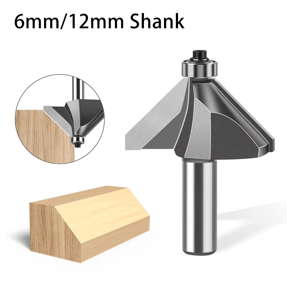6mm 12mm Shank 45 Degree Bevel - Woodworking Edge Corner Planer 评论和价格